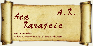Aca Karajčić vizit kartica